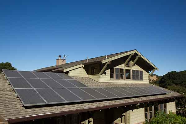 Solar panels on roof